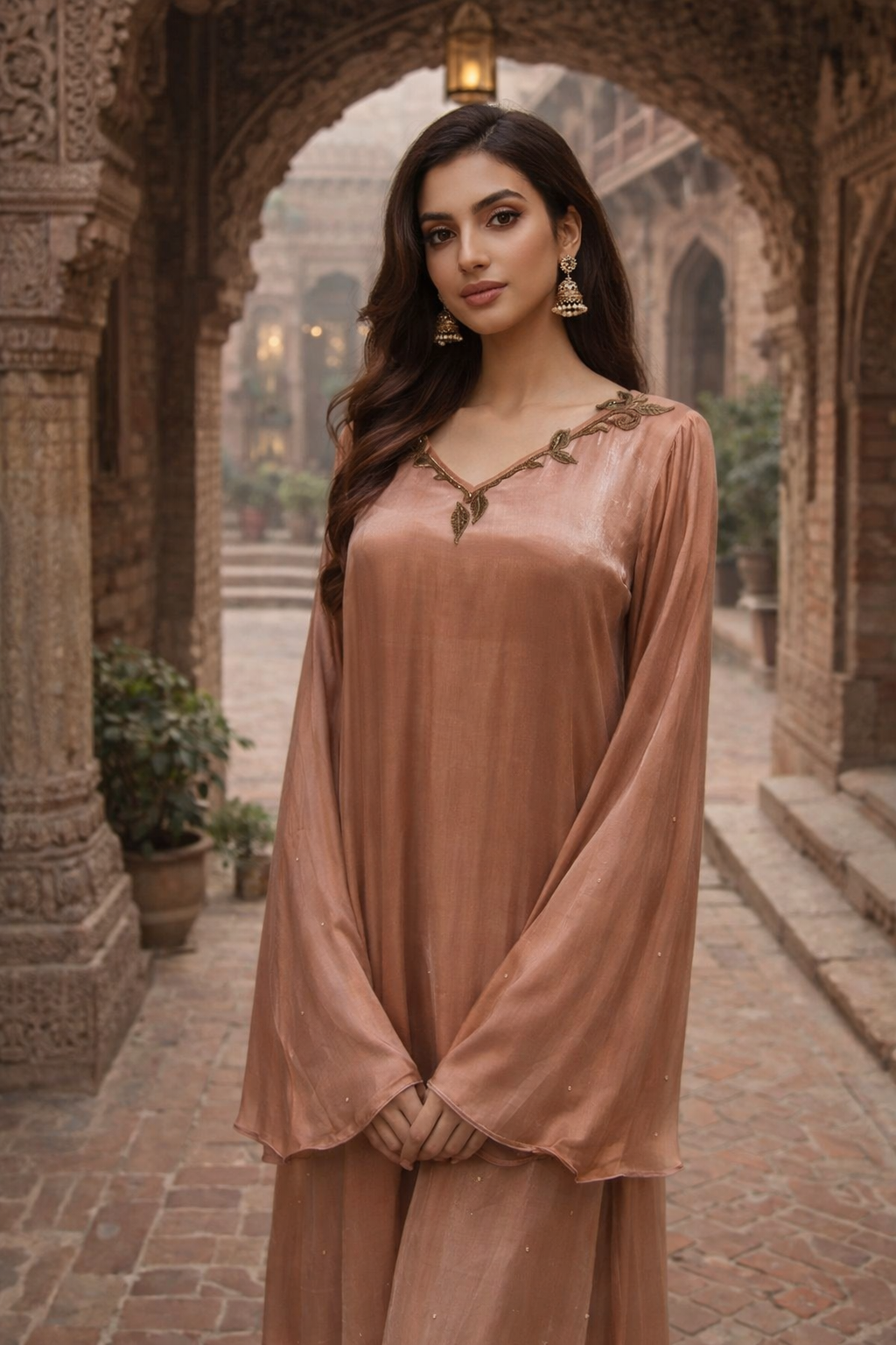 Gilded Bronze Silk Ensemble