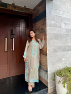 Mint Mosaic Kaftan Shesha Silk