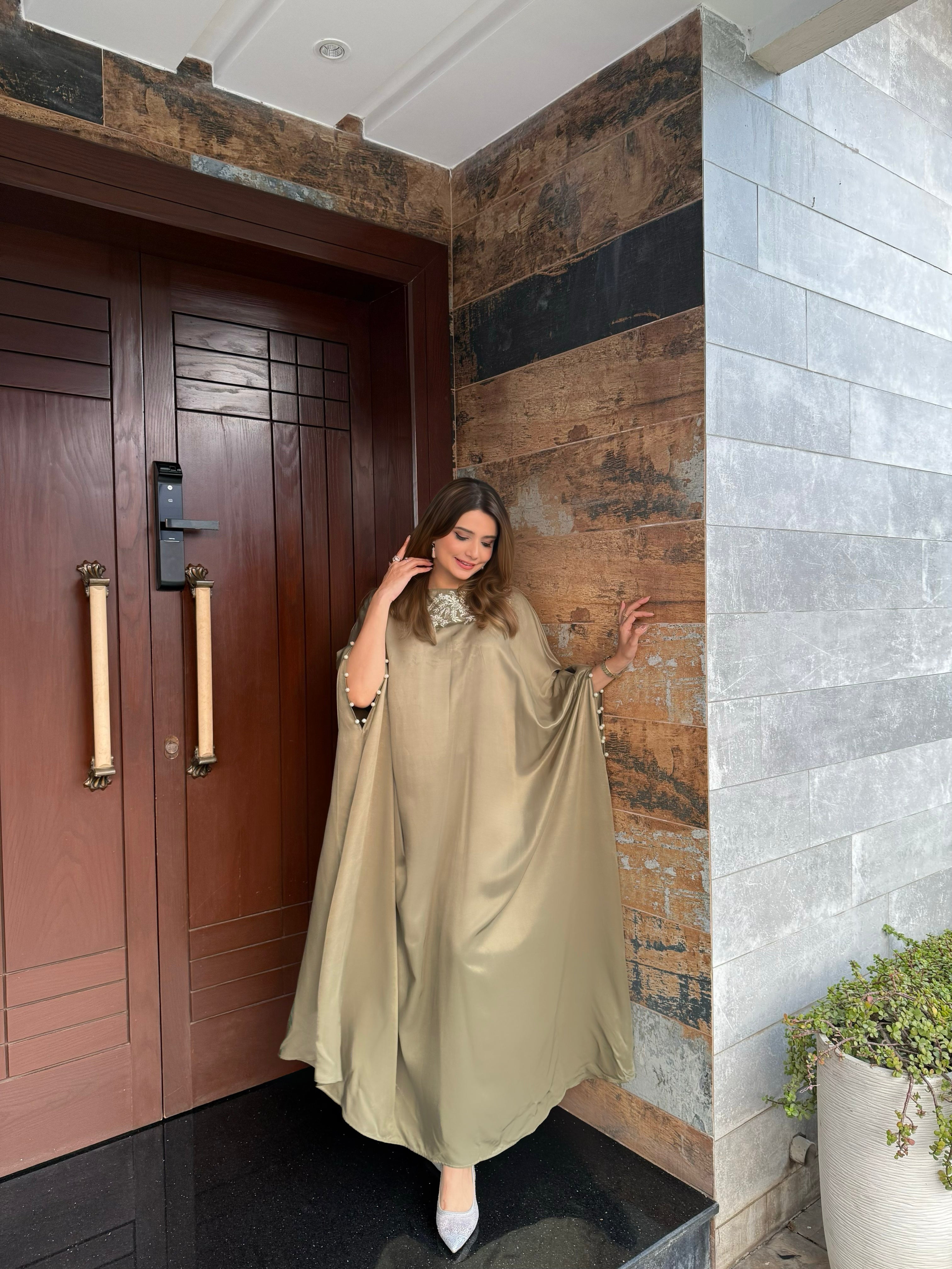 Olive Embellished Kaftan