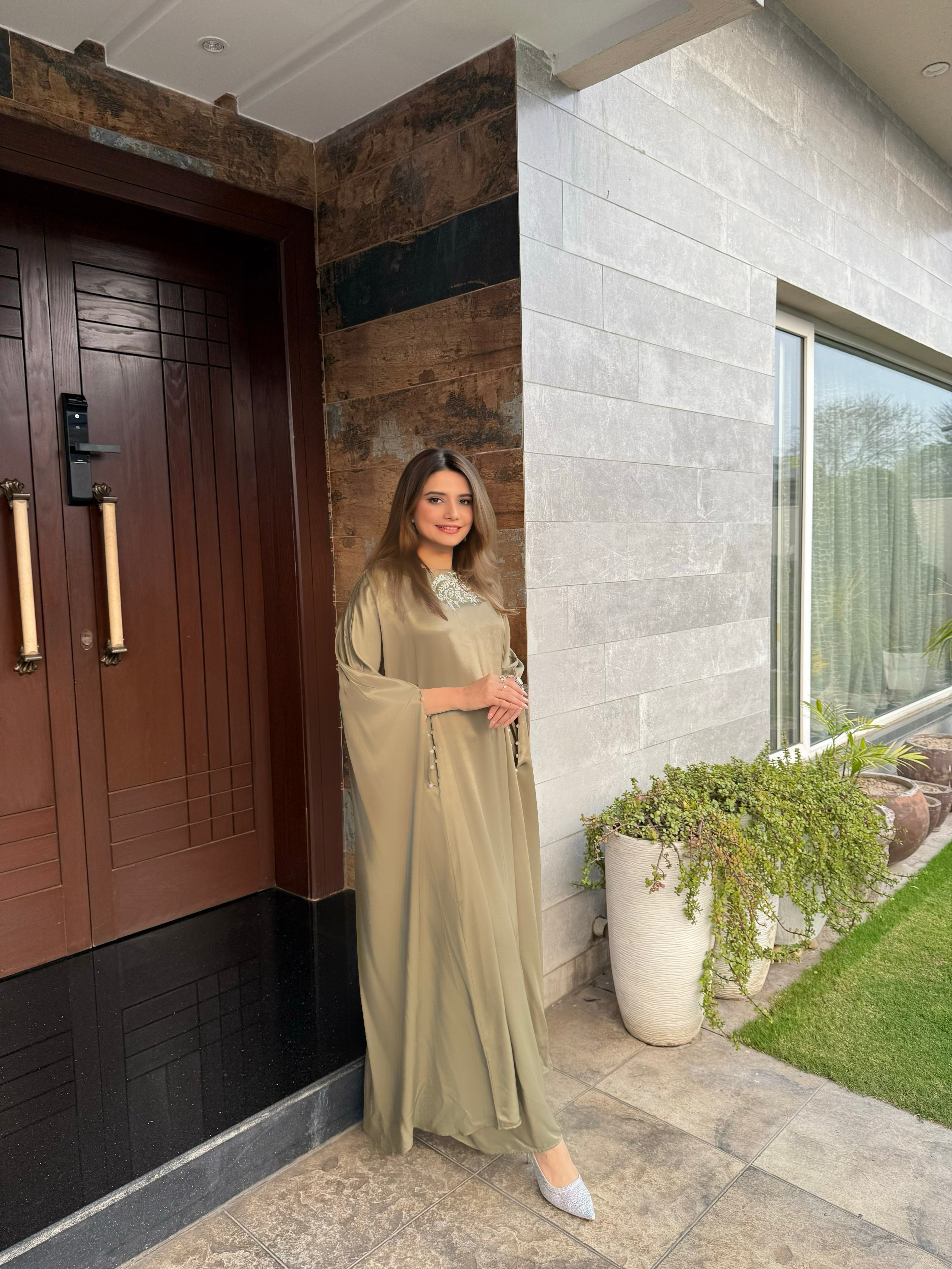 Olive Embellished Kaftan