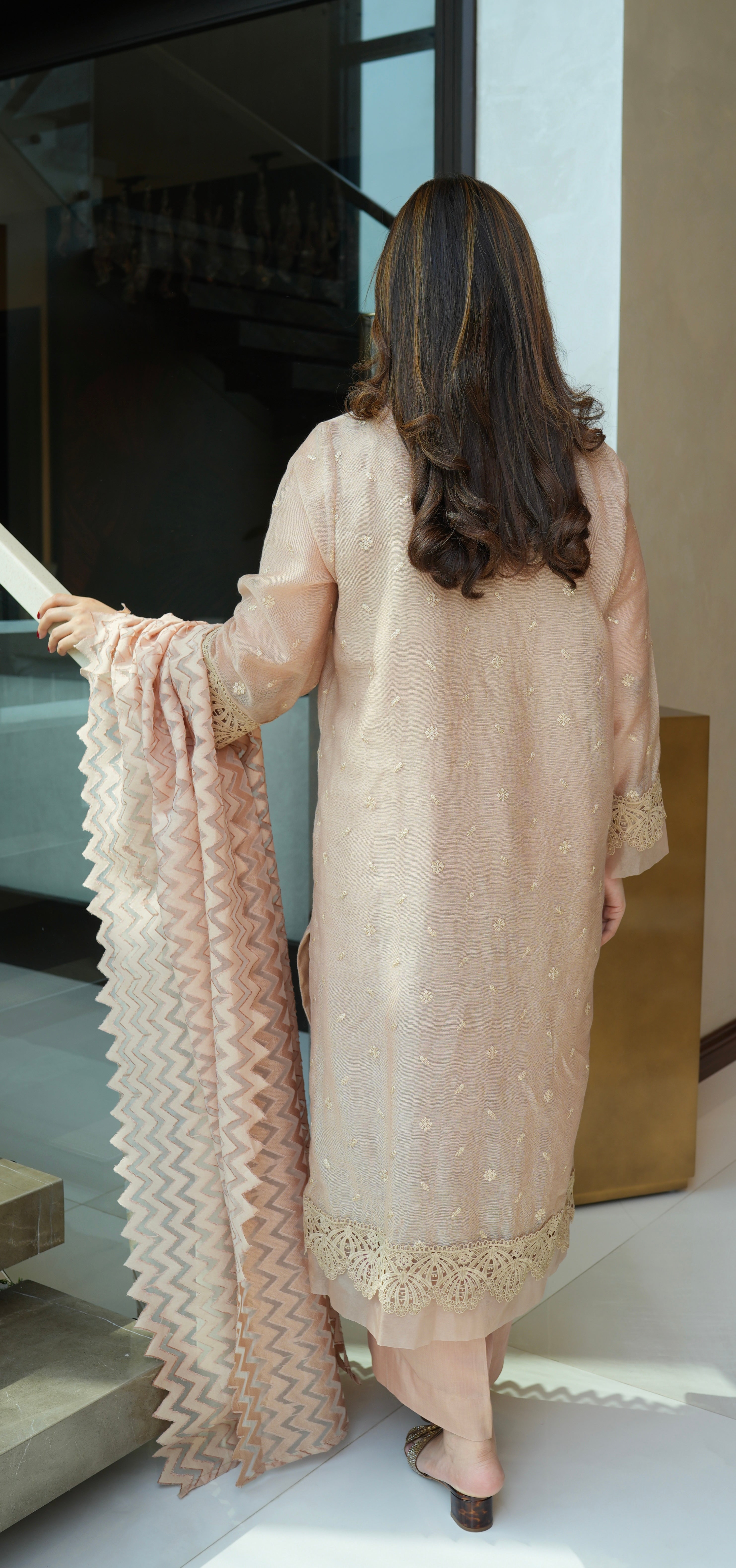 Beige Noor Khaadi Net Set