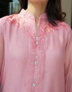 Pink Embellished Khaadi Net Set