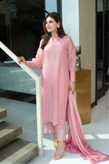 Pink Embellished Khaadi Net Set